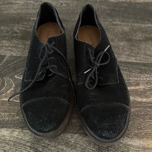 Black suede size 10 lucky brand Oxford shoes
